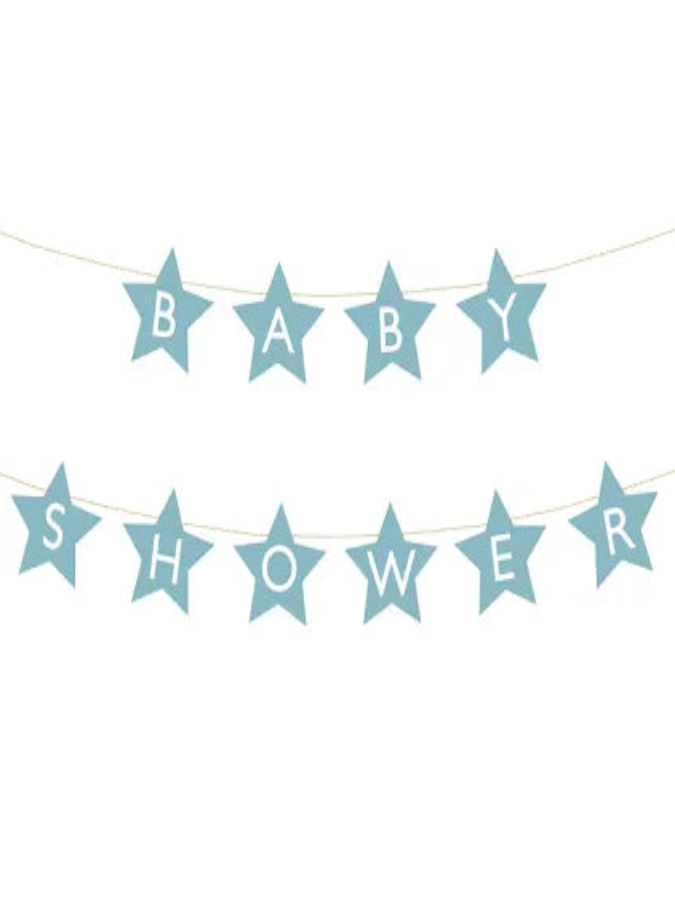 Banner Baby shower, 290x16.5 cm, light blue
