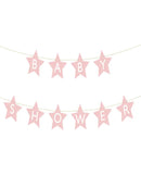 Banner Baby shower, 290x16.5 cm, light pink