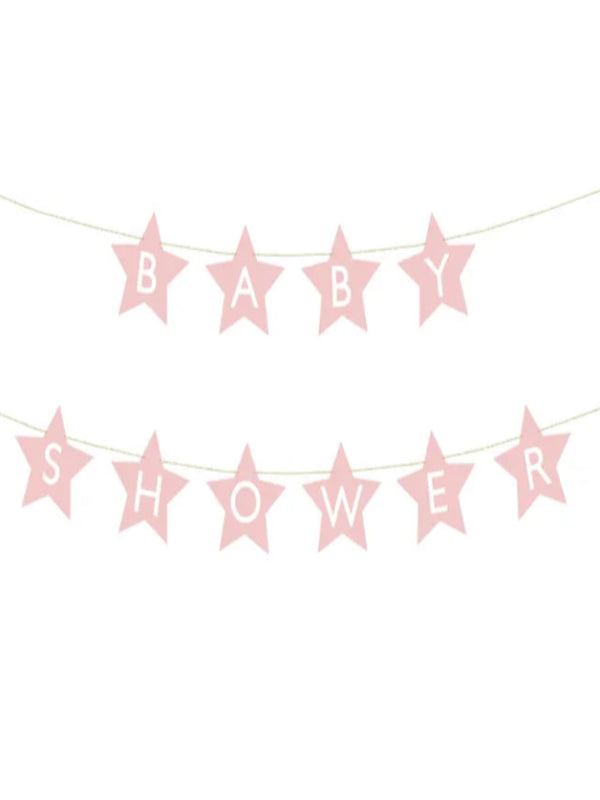 Banner Baby shower, 290x16.5 cm, light pink