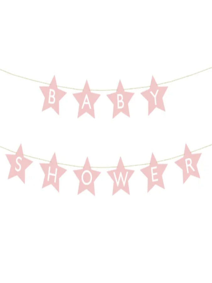 Banner Baby shower, 290x16.5 cm, light pink