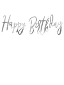 Banner Happy Birthday, silver,