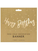 Banner Happy Birthday, gold