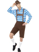 Bavarian Beer Man Costume, Blue & Brown