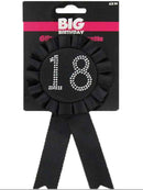 Black 18th Birthday Bling Badge