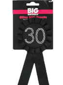 Black 30th Birthday Bling Badge