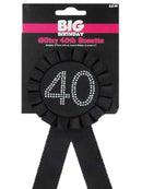 Black 40th Birthday Bling Badge
