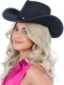 Black Cowboy Hat, Felt, with Cord