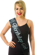 Black Diamante Birthday Girl Sash