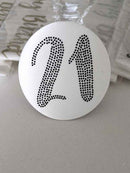 Black Sequin 21 Badge & Table Centre
