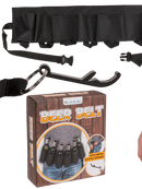 Black beer belt with metal bottle opener,