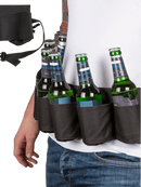 Black beer belt with metal bottle opener,