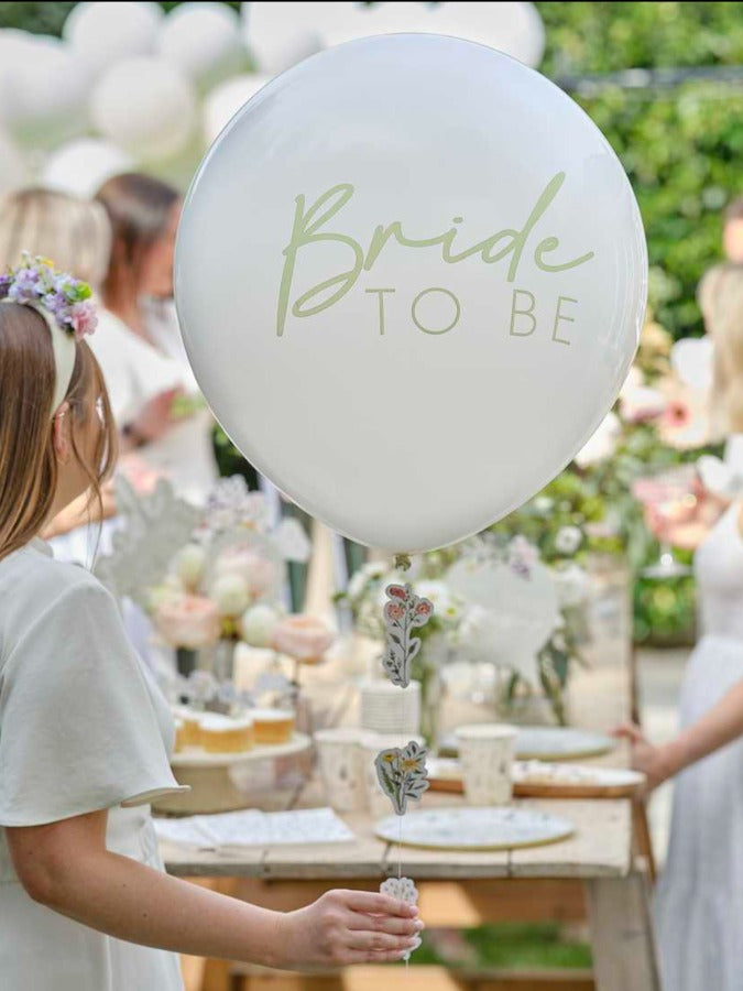 Bride To Be Hen Party Balloon with Floral Tail