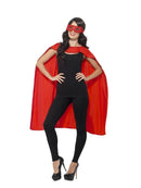 CAPE, RED, WITH EYE MASK