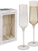 Champagne glass set, Happy Birthday, 2 pack