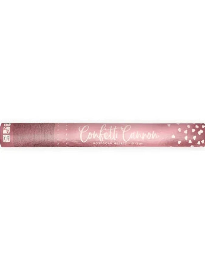Confetti cannon with hearts, rose gold, 60cm