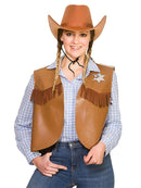 Cowboy Sheriff Waistcoat - BROWN