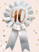 Cream & Gold 40th Birthday Rosette Badge