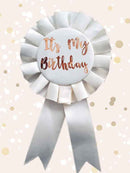 Cream & Gold Its My Birthday Rosette Badge