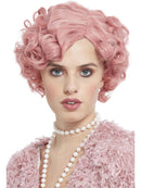 Deluxe 20s Flirty Flapper Wig, Pastel Pink