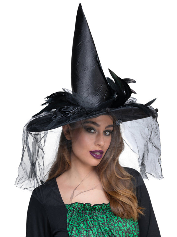 Deluxe Witches Hat With Feather
