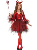 Devil Girl Kids Costume With Fork
