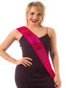 Diamante Sash It's My Birthday-Hot Pink