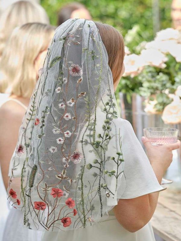 Embroidered Floral Hen Party Veil