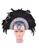 Black Braiding Feather Helmet