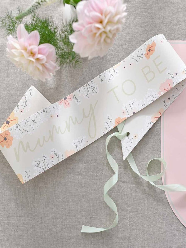 Floral Baby Shower Mummy to Be Sash