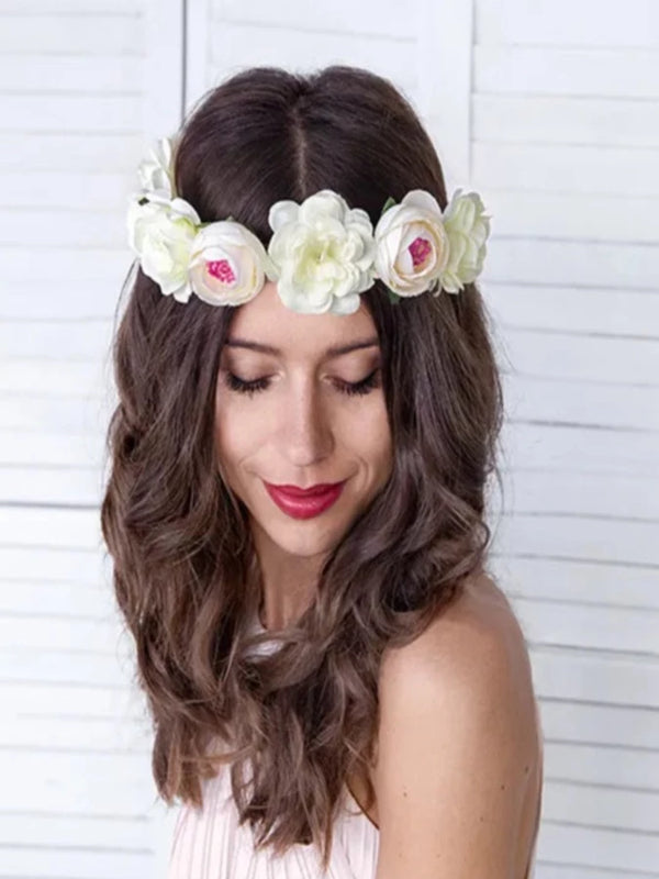 Flower crown, white and cream