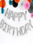Foil Balloon Happy Birthday, Silver