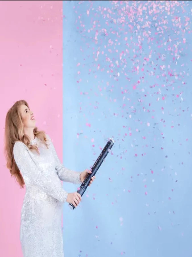 Gender reveal confetti cannon Pink