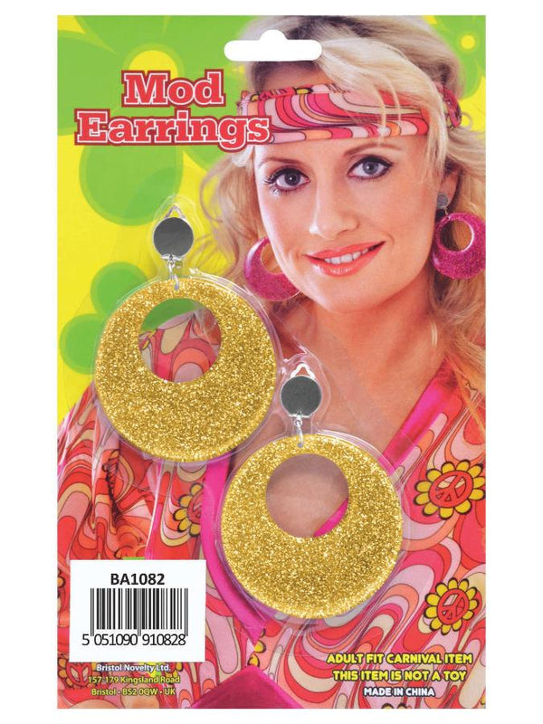 Gold Mod Glitter Earring