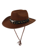 HAT COWBOY BROWN WITH BULL HORN