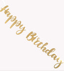 Happy Birthday Gold Letter Script Bunting