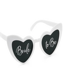 Heart-shaped glasses with ''Bride to Be'' inscription, white