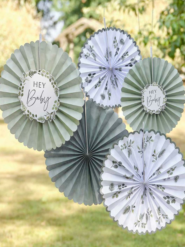 Hey Baby Paper Fan Baby Shower Decorations