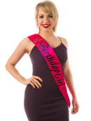 Hot Pink Diamante Birthday Girl Sash