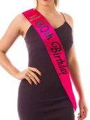 Hot Pink Satin And Diamante 60th Birthday Sash
