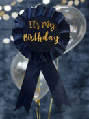 Navy It's My Birthday Rosette Badge