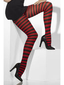 Opaque Tights, Red & Black