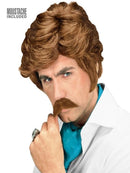 PLAYBOY WIG WITH MOUSTACHE light brown