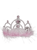 Party Tiara with rose coloured deco stones & plush