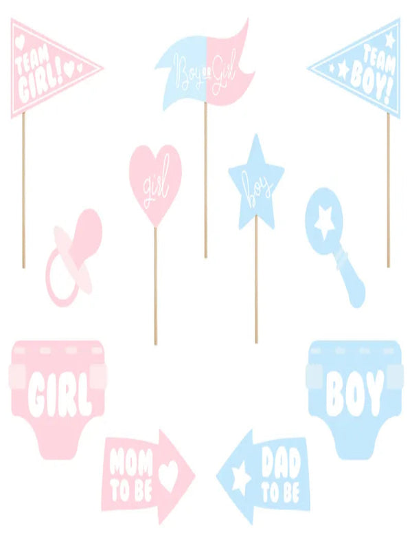 Photo props Gender reveal party, mix