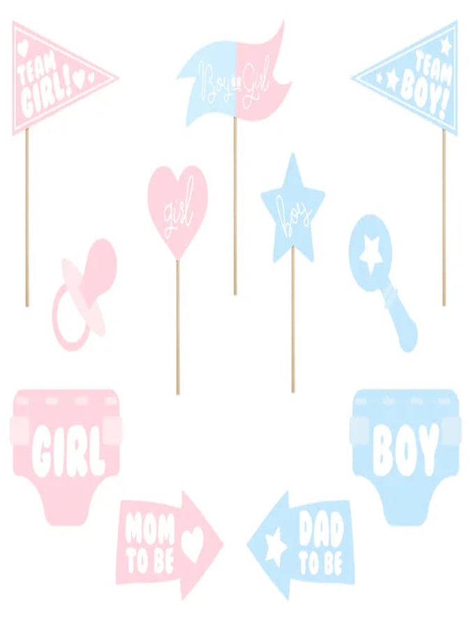 Photo props Gender reveal party, mix