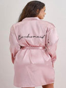 Pink Embroidered Bridesmaid Dressing Gown