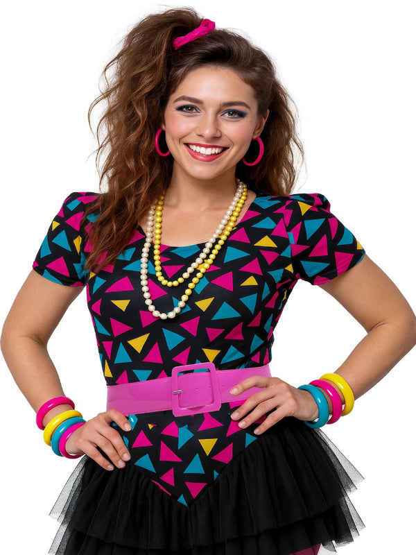 1980s neon fancy dress Women's Totally 80's Dress