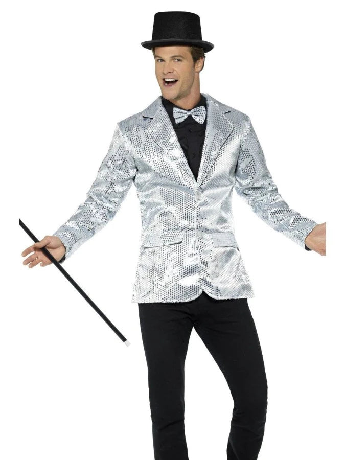 SEQUIN JACKET, MENS, SILVER