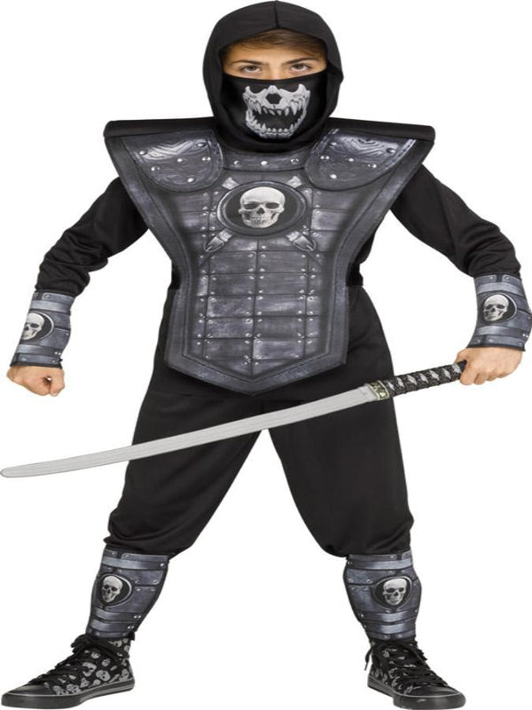 Silver Skull Ninja Kids Costume