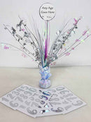 Silver & White Personalised Birthday Table Centre